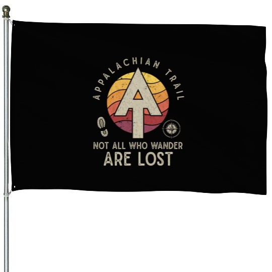 Appalachian Trail Logo Hiking Wander in the US House Flags