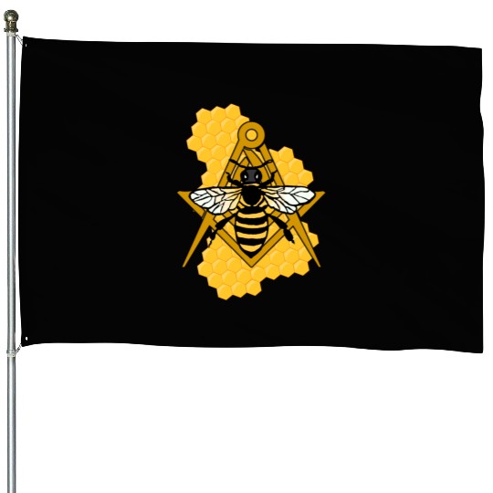 Masonic Emblem with Bee and Beehive House Flags