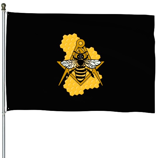 Masonic Emblem with Bee and Beehive House Flags