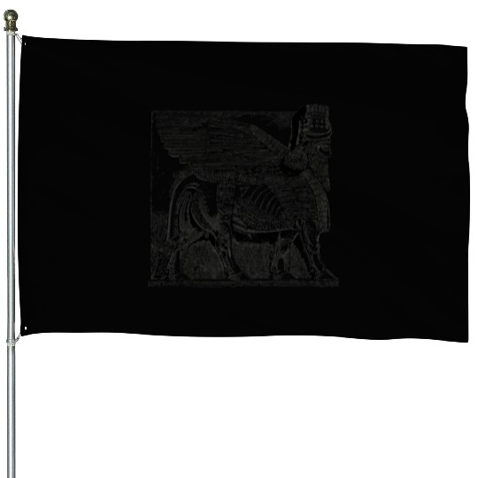 Lamassu Sumerian Persian Lion Bull Human Head House Flags
