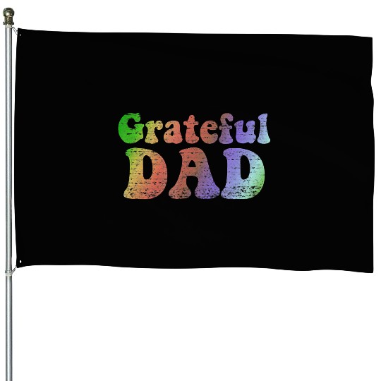 Mens Grateful Dad House Flags Vintage Fathers Day