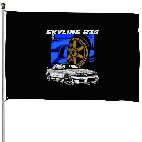 Japan Legend GT-R Skyline R34 House Flags