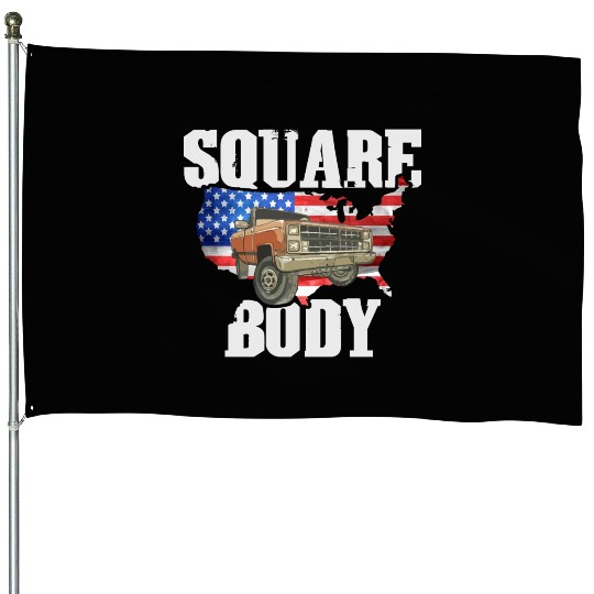 Square Body - American Flag Truck Lovers House Flags