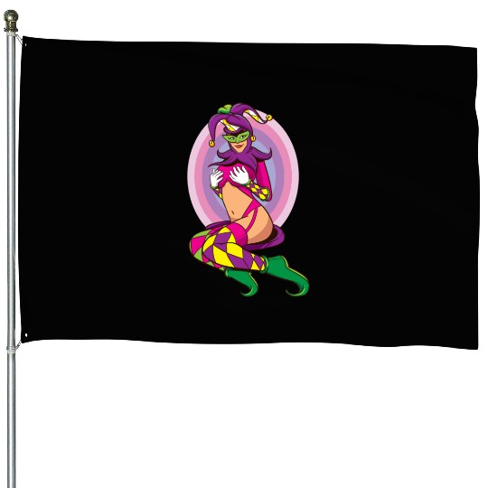 Joker Girl House Flags Card Deck Halloween Costume