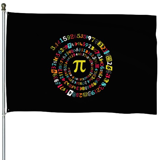 Funny Pi Day House Flags Spiral Pi Math House Flags for Pi Day