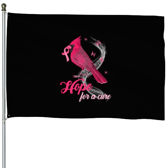 Breast Cancer Cardinal bird hope for a cure House Flags