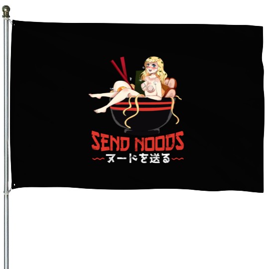 Send Noods Waifu Material Ramen Noodles Gift House Flags