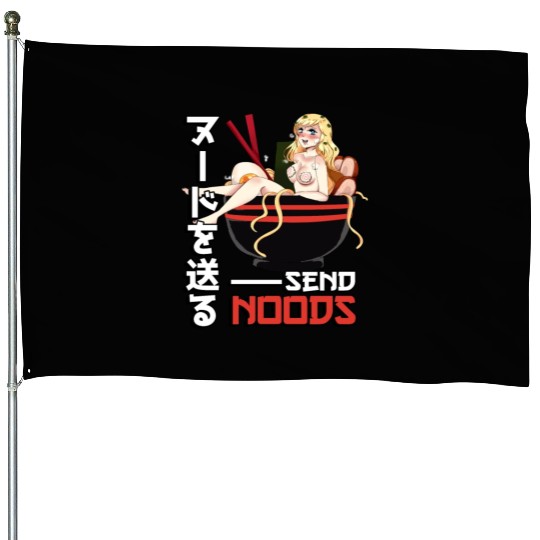 Send Noods Waifu Material - Anime Otaku Gift House Flags