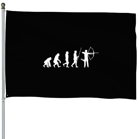 Human Evolution Funny Archery Sayings House Flags