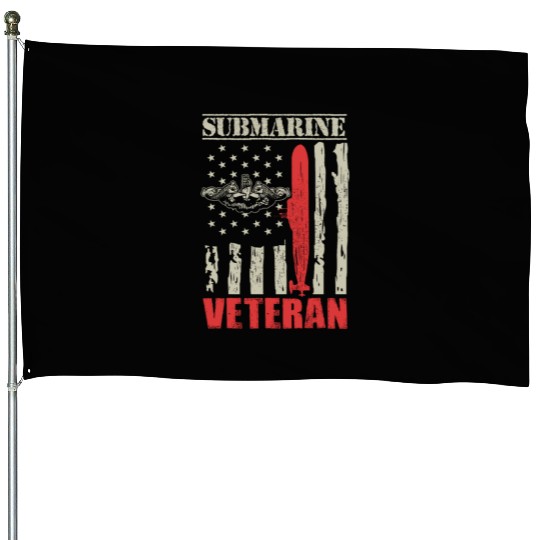 US Military Submarine Gift For A Veteran House Flags
