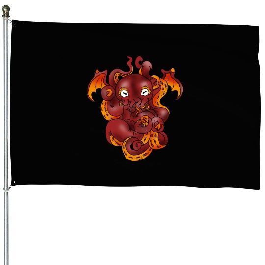 Cthulhu Giant Monster Myth Satanic Demon Gift House Flags