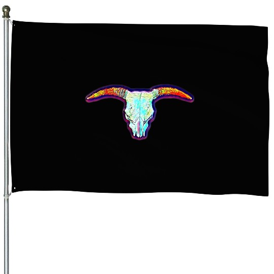 Cow skull House Flags