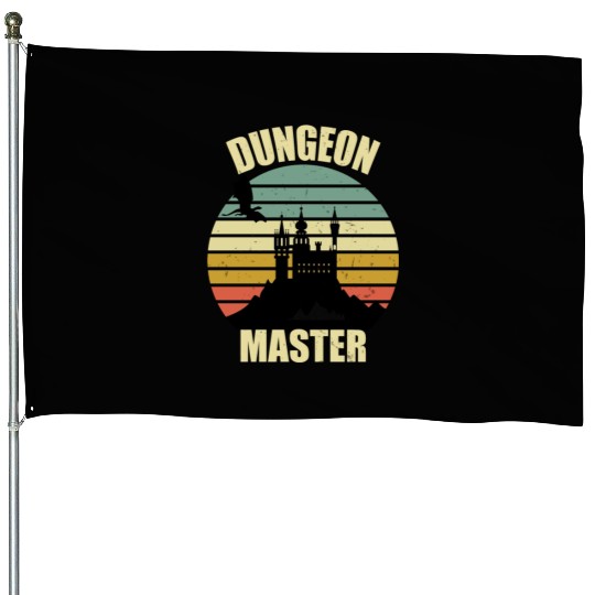 Dungeon Master - Bez I'm DM Smiles Retro Dragon House Flags