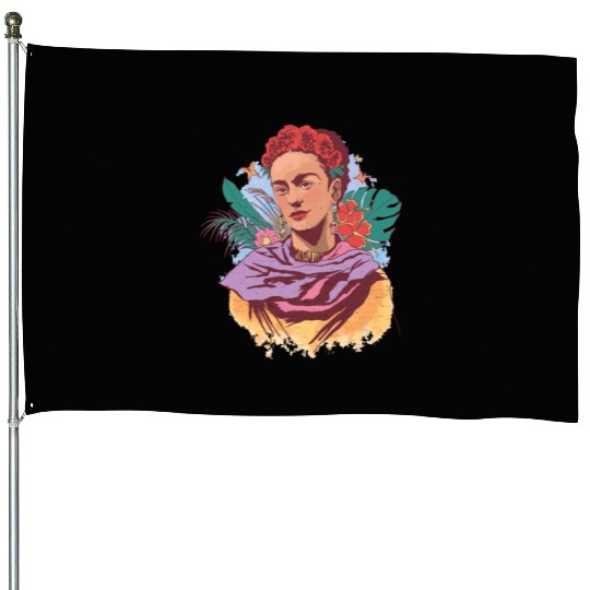FRIDA KAHLO COLOR PORTRAIT House Flags