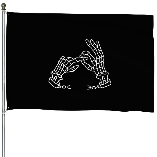 Skeleton Hands Funny House Flags