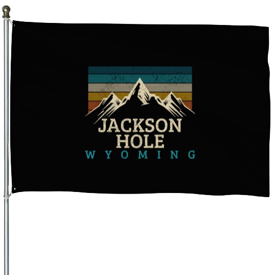 Jackson Hole Wyoming Vintage Mountains Nature Souv House Flags