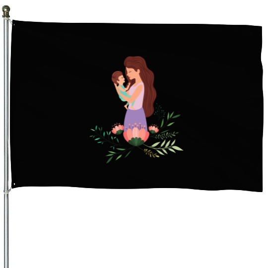I Love You, Mama & Baby House Flags, Mommy and Me House Flags
