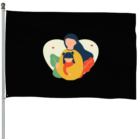 I Love You, Mama & Baby House Flags, Mommy and Me House Flags