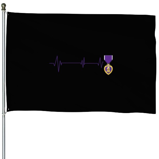 Heart Beats Purple Heart US Military Purple Heart House Flags