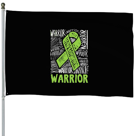 Non-Hodgkins Lymphoma Warrior Lime Green Awareness House Flags