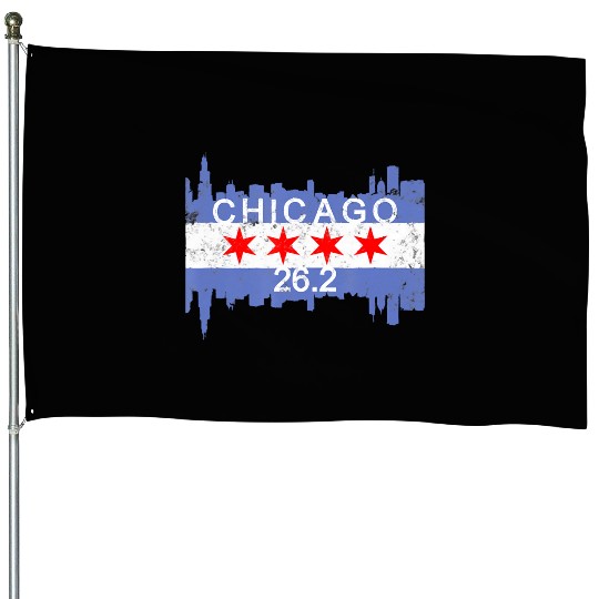 262 Mile Marathon Runner House Flags Chicago Running