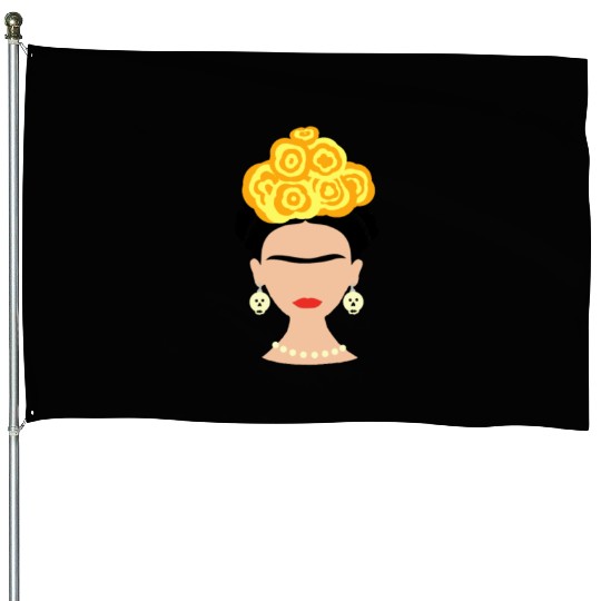 Viva Frida Kahlo Art Print House Flags