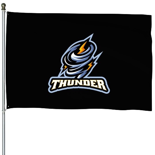 Thunder lighting storm scary weather House Flags