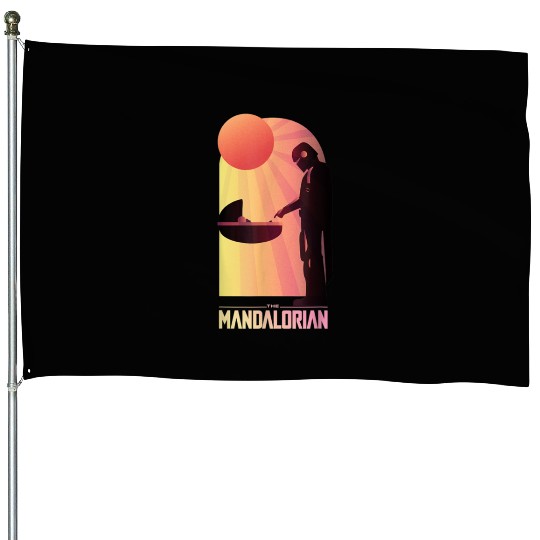 Star Wars The Mandalorian The Child Sunset Meeting House Flags