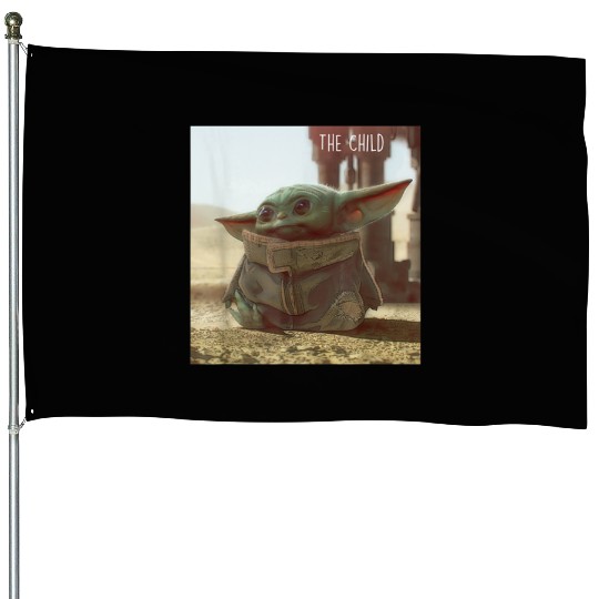 Star Wars The Mandalorian The Child Cute Scene House Flags