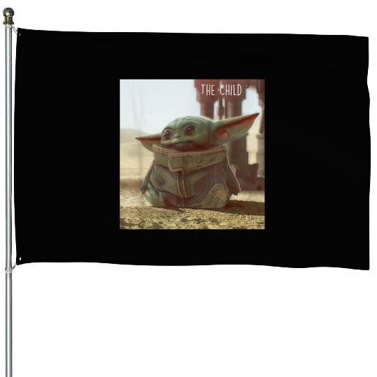 Star Wars The Mandalorian The Child Cute Scene House Flags