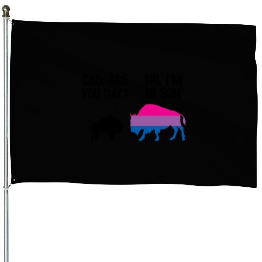 Dad Are You Gay Bison Bisexual Funny Bi Pride House Flags