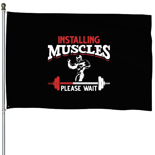 Funny Fitness Gym workout and Weightlifter House Flags