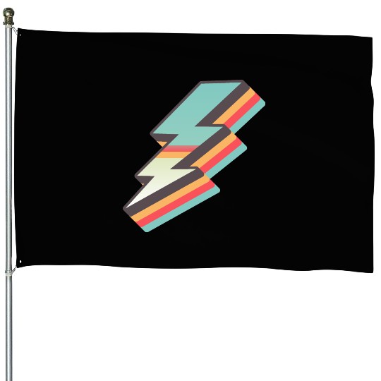retro vintage lightning bolt House Flags