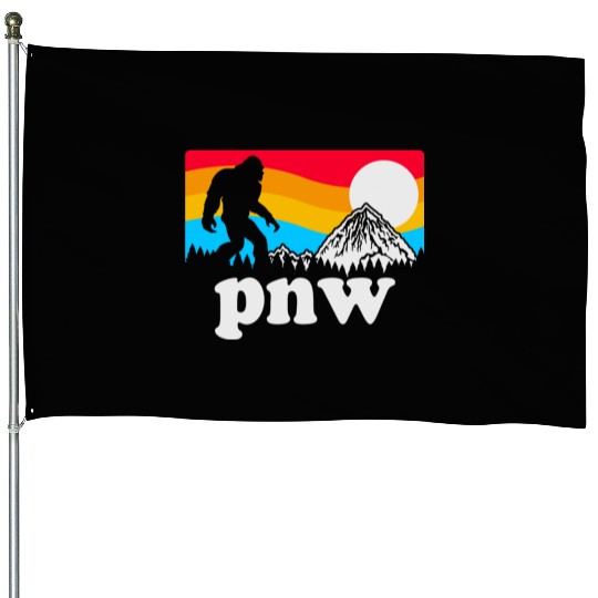 PNW Pacific Northwest Bigfoot House Flags