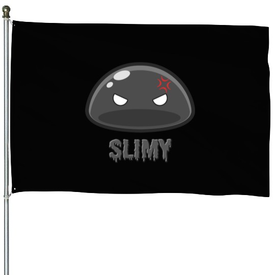 Cute Black Dungeon Slime Monster Weird Anime House Flags