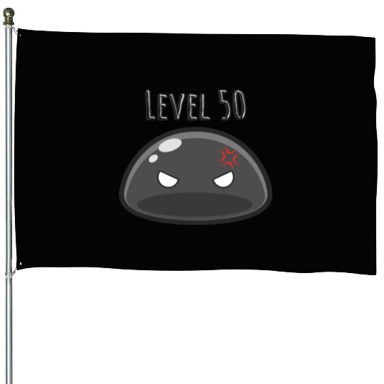 Cute Black Dungeon Slime Monster Weird Anime House Flags