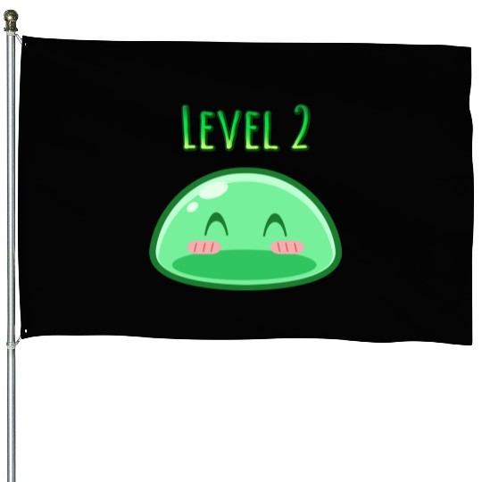 Cute Green Dungeon Slime Monster Weird Anime House Flags