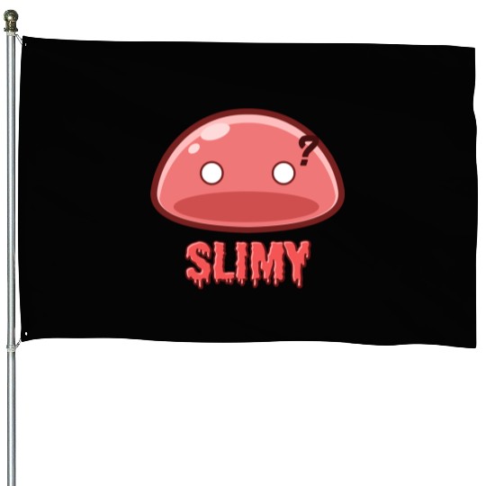 Cute Red Dungeon Slime Monster Weird Anime House Flags