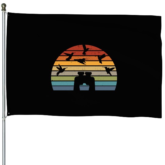 Bird Watching Vintage Birdwatching Birding House Flags