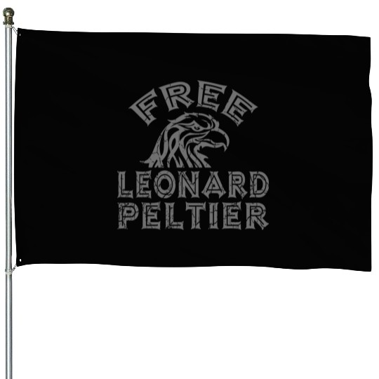 FREE LEONARD PELTIER EAGLE NATIVES grau used look House Flags