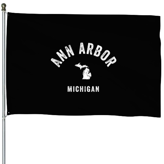 Ann Arbor Michigan Mi Vintage 70S Athletic Sports House Flags
