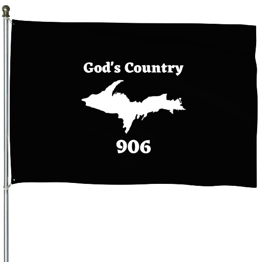 God's Country 906, Upper Peninsula Michigan Yooper House Flags