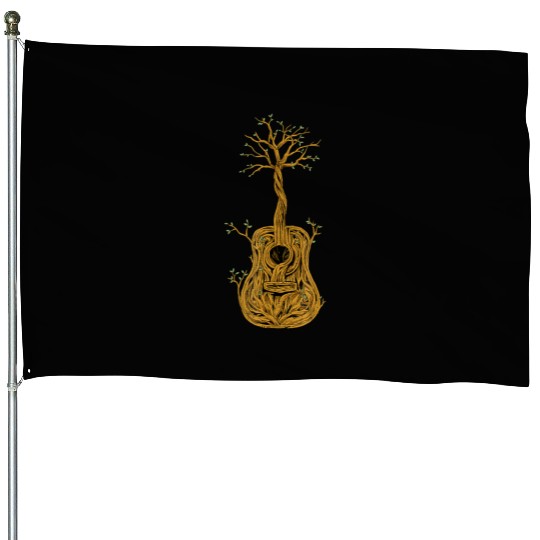 Guitar Tree of Life Nature Guitarist Gift House Flags