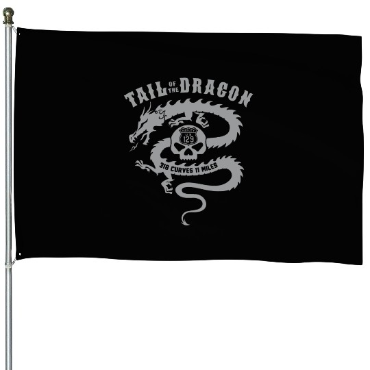 Motorcycle Tail Of The Dragon House Flags