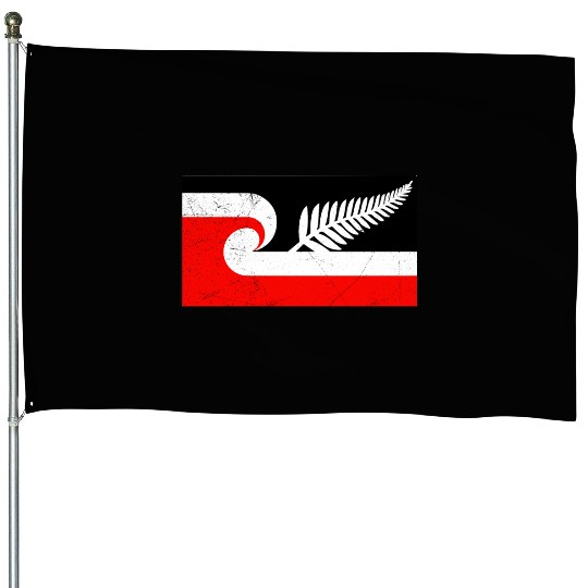 Maori Flag Silver Fern New Zealand Lover Gift Idea House Flags