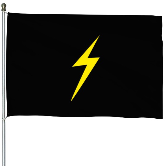 double Lightning Bolt Yellow And Black House Flags