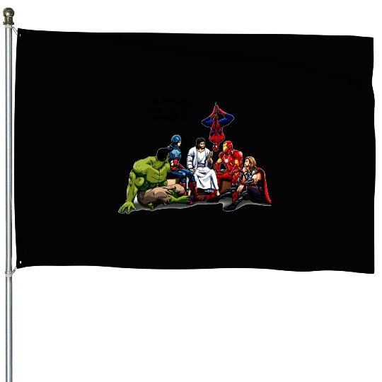 jesus and his heroes friends House Flags