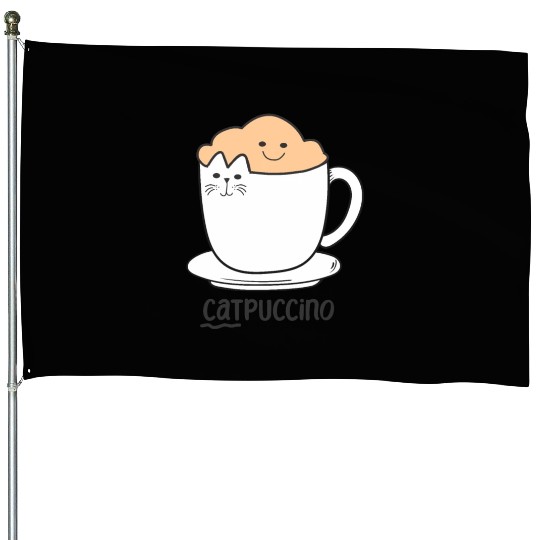 Coffee Lover Caffeine Cat Lover Kity Kitten Pet House Flags