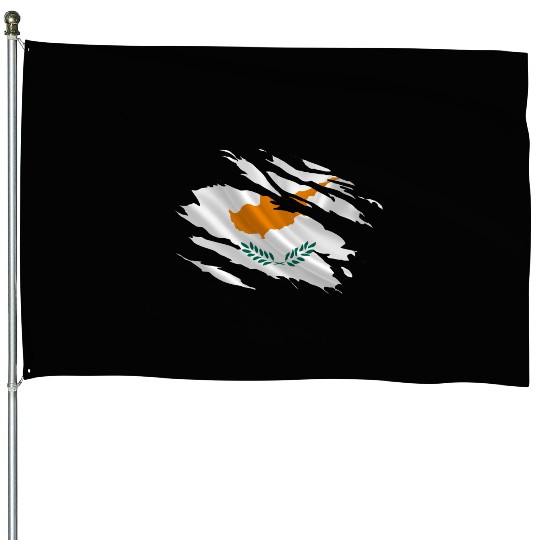 Cyprus Ripped Flag House Flags