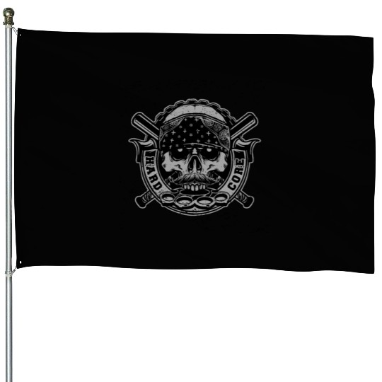 Gangster skull with brass knuckle House Flags